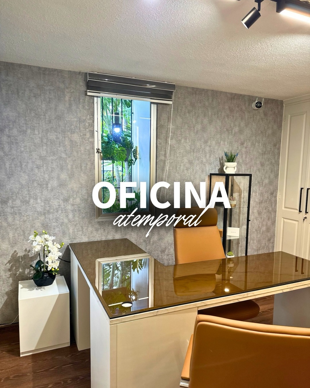 Oficina ejecutiva con acabados en madera y piel